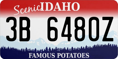 ID license plate 3B6480Z
