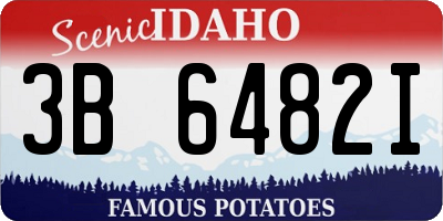 ID license plate 3B6482I