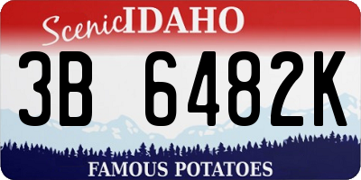 ID license plate 3B6482K