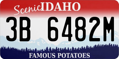 ID license plate 3B6482M