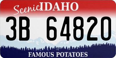ID license plate 3B6482O