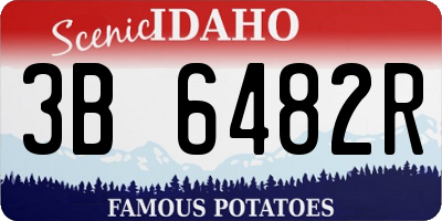 ID license plate 3B6482R
