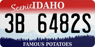ID license plate 3B6482S