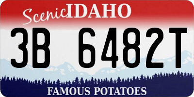 ID license plate 3B6482T