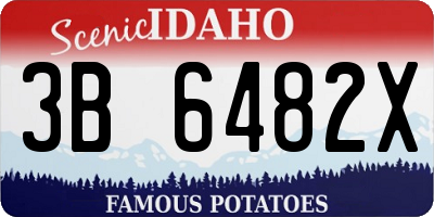 ID license plate 3B6482X