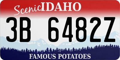 ID license plate 3B6482Z