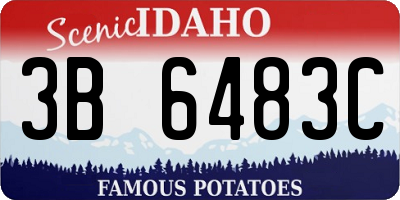 ID license plate 3B6483C