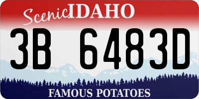 ID license plate 3B6483D