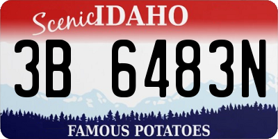 ID license plate 3B6483N