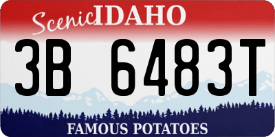 ID license plate 3B6483T