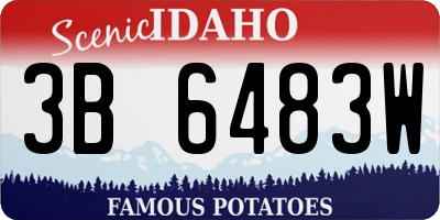 ID license plate 3B6483W