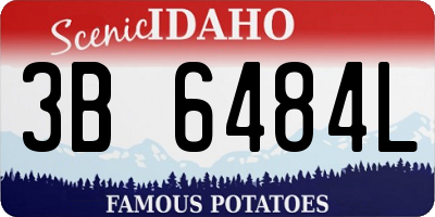 ID license plate 3B6484L
