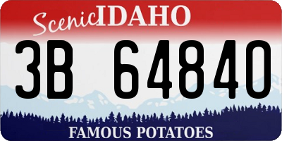 ID license plate 3B6484O