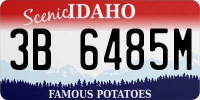 ID license plate 3B6485M