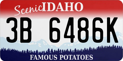 ID license plate 3B6486K