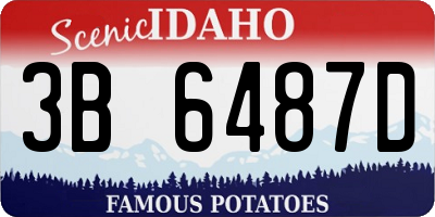 ID license plate 3B6487D