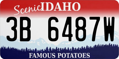 ID license plate 3B6487W