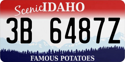 ID license plate 3B6487Z
