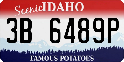 ID license plate 3B6489P