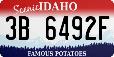 ID license plate 3B6492F