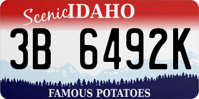 ID license plate 3B6492K