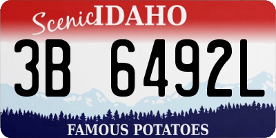 ID license plate 3B6492L