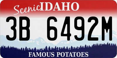 ID license plate 3B6492M