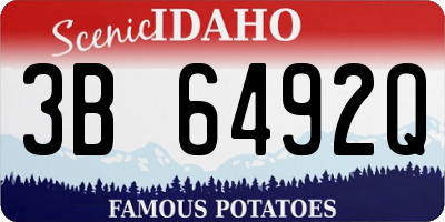 ID license plate 3B6492Q