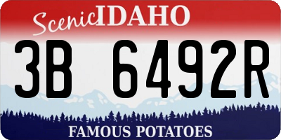 ID license plate 3B6492R