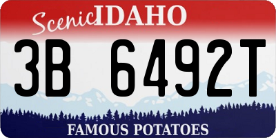 ID license plate 3B6492T