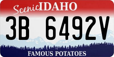 ID license plate 3B6492V
