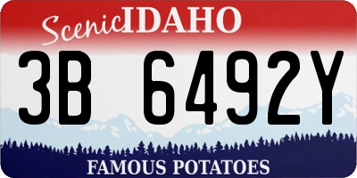 ID license plate 3B6492Y