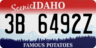 ID license plate 3B6492Z