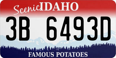 ID license plate 3B6493D