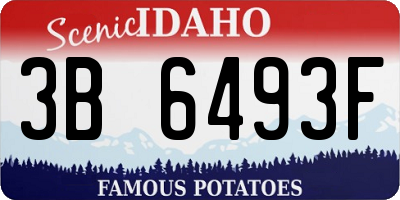 ID license plate 3B6493F