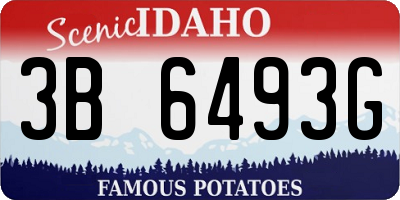 ID license plate 3B6493G