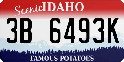 ID license plate 3B6493K