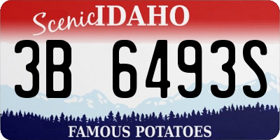 ID license plate 3B6493S