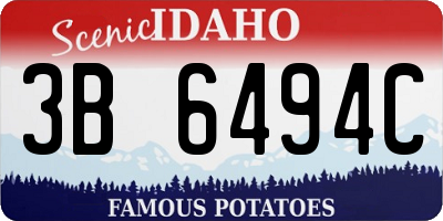 ID license plate 3B6494C