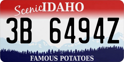 ID license plate 3B6494Z