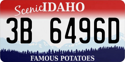 ID license plate 3B6496D