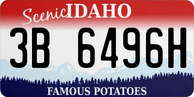 ID license plate 3B6496H