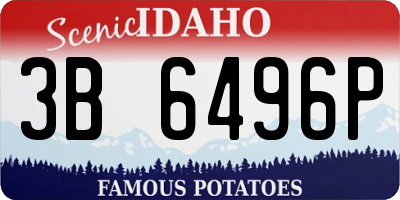 ID license plate 3B6496P