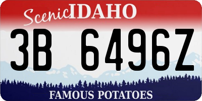 ID license plate 3B6496Z