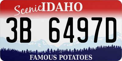ID license plate 3B6497D