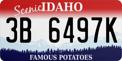 ID license plate 3B6497K