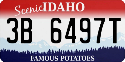 ID license plate 3B6497T