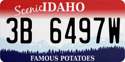 ID license plate 3B6497W