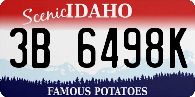 ID license plate 3B6498K