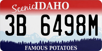 ID license plate 3B6498M
